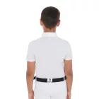 Fiú slim fit versenypóló négy gombbal