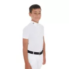 Fiú slim fit versenypóló négy gombbal