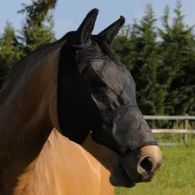   Umbria Equitazione légymaszk cipzáros orr-résszel - L, fekete