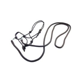   Umbria Equitazione csomózott kötőfék lovaglószárral - barna