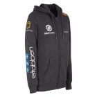 Equestro Multilogo férfi kapucnis pulcsi - XL, fekete