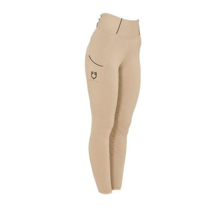 Equestro teli szilikonos női lovagló leggins - fekete, L