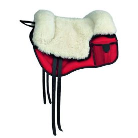   Nyereg zsebbel és gyapjú ülőrésszel. - fekete, Egy méret