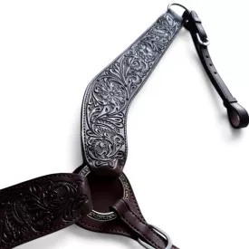   Cayuse Flowers Breastplate barna virágmintás bőr szügyelő