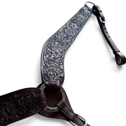 Cayuse Flowers Breastplate barna virágmintás bőr szügyelő