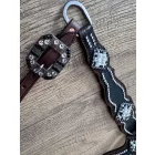 Cayuse Black set / crocodile 001 western kantár és szügyelő szett