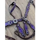 Cayuse Purple set / crocodile 001 kantár és szügyelő szett