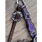 Cayuse Purple set / crocodile 001 kantár és szügyelő szett