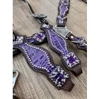 Cayuse Purple set / crocodile 001 kantár és szügyelő szett