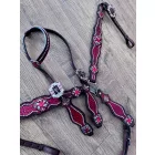 Cayuse Red set / crocodile 001 western kantár és szügyelő szett
