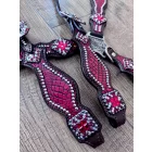 Cayuse Red set / crocodile 001 western kantár és szügyelő szett