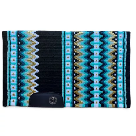 Cayuse Freak Turquoise türkizkék-mintás western show blanket (bemutató alátét) 86x106 cm