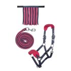 HKM kötőfék + vezetőszár + légysallang - Cob, barna