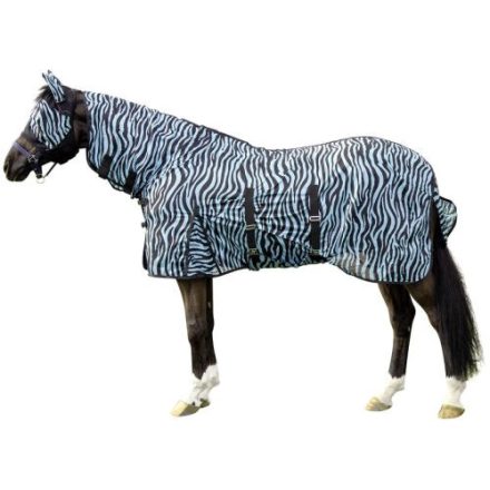 Hkm Légytakaró nyakkal -Zebra Aqua- - 115 cm, kék/fekete