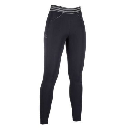 HKM Pull on teli szilikonos lovagló leggings - 34, fekete