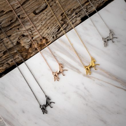 Sterling ezüst díjlovagló ló nyaklánc