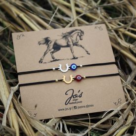 Sterling ezüst patkó karkötő szem motívummal