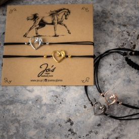 Sterling ezüst szív karkötő ló motívummal