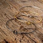 Sterling ezüst zabla motívumos merev karkötő