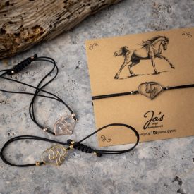 Sterling ezüst szív karkötő ló motívumokkal
