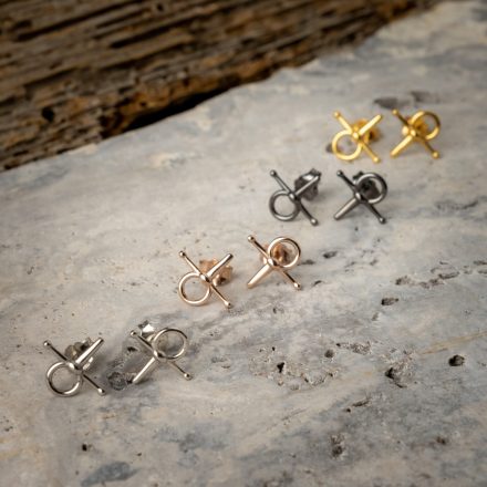 Sterling ezüst teljes pofás zabla formájú fülbevaló