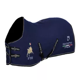   Istállótakaró gofriszövetből Equestro X FISE-SÖTÉT/VILÁGOSKÉK