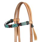 Színes gyöngyökkel díszített western kantár 