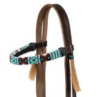 Színes gyöngyökkel díszített western kantár 