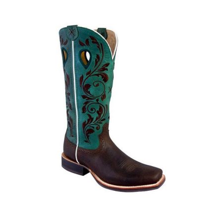 Twisted X Ruff Stock női western csizma-türkiz virágos - 36, Twisted X Ruff Stock