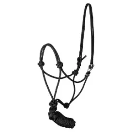   Zilco Ezy csomózott kötőfék és vezetőszár szett - Fekete (2,44 m)