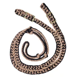   Zilco csomózott fonott zsinóros western szár - Homokszínű/Fekete (19 mm x 2,44 m)