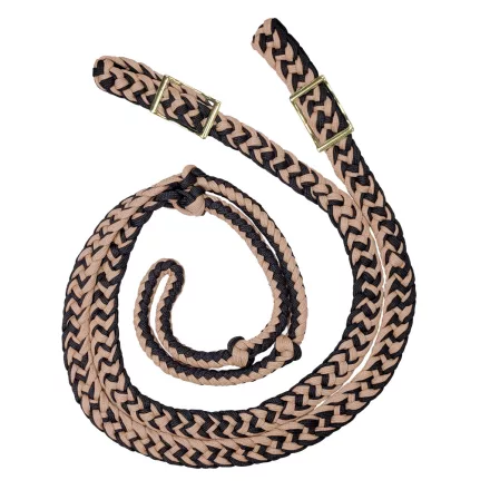 Zilco csomózott fonott zsinóros western szár - Homokszínű/Fekete (19 mm x 2,44 m)