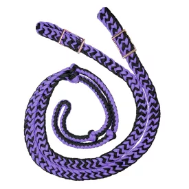   Zilco csomózott fonott zsinóros western szár - Lila/Fekete (19 mm x 2,44 m)