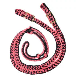   Zilco csomózott fonott zsinóros western szár - Rózsaszín/Fekete (19 mm x 2,44 m)