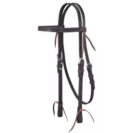 Zilco Royal King Barbed Wire Tooled Browband Kantár