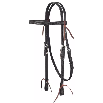 Zilco Royal King Barbed Wire Tooled Browband Kantár