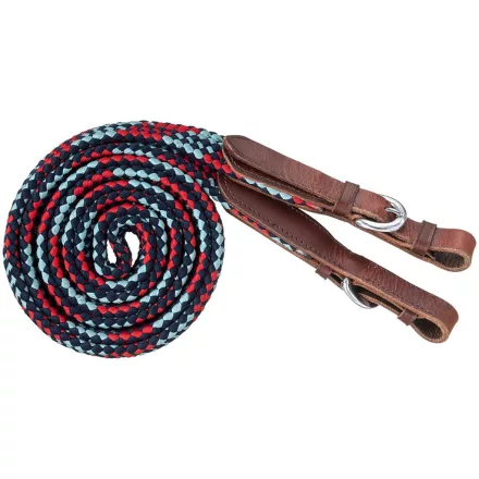 Zilco Tough1 lapos fonott western terepszár - Sötétkék/Piros/Türkiz (2,13 m)