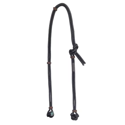 Zilco nylon kötél western kantárfej - Fekete/Barna (6 mm)